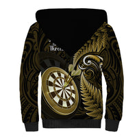 New Zealand Darts Sherpa Hoodie Happiness Is A Tight Threesome Maori Gold LT14 - Polynesian Pride