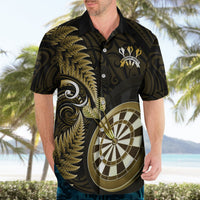 Personalised New Zealand Darts Hawaiian Shirt Happiness Is A Tight Threesome Maori Gold LT14 - Polynesian Pride