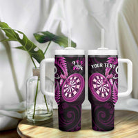 Personalised New Zealand Darts Tumbler With Handle Happiness Is A Tight Threesome Maori Pink
