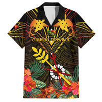 Papua New Guinea Chimbu Province Family Matching Puletasi Dress and Hawaiian Shirt Papua Niugini Coat Of Arms With Flag Style LT14 Dad's Shirt - Short Sleeve Black - Polynesian Pride