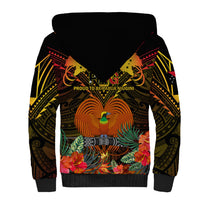 Papua New Guinea East New Britain Province Sherpa Hoodie Papua Niugini Coat Of Arms With Flag Style LT14 - Polynesian Pride