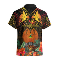 Papua New Guinea Western Province Hawaiian Shirt Papua Niugini Coat Of Arms With Flag Style LT14 - Polynesian Pride