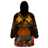 Papua New Guinea Southern Highlands Province Wearable Blanket Hoodie Papua Niugini Coat Of Arms With Flag Style LT14 - Polynesian Pride