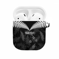 Custom New Zealand Silver Fern Football AirPods Case Go Aotearoa Grunge Black - Polynesian Pride