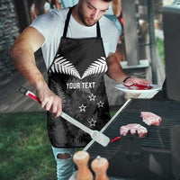 Custom New Zealand Silver Fern Football Apron Go Aotearoa Grunge Black - Polynesian Pride