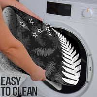 Custom New Zealand Silver Fern Football Bathroom Set Go Aotearoa Grunge Black - Polynesian Pride