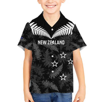 Custom New Zealand Silver Fern Football Hawaiian Shirt Go Aotearoa Grunge Black - Polynesian Pride