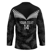Custom New Zealand Silver Fern Football Hockey Jersey Go Aotearoa Grunge Black - Polynesian Pride