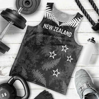 Custom New Zealand Silver Fern Football Men Tank Top Go Aotearoa Grunge Black - Polynesian Pride