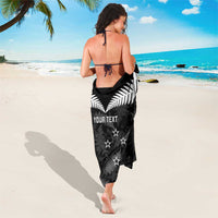 Custom New Zealand Silver Fern Football Sarong Go Aotearoa Grunge Black - Polynesian Pride