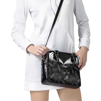 Custom New Zealand Silver Fern Football Shoulder Handbag Go Aotearoa Grunge Black - Polynesian Pride