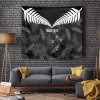Custom New Zealand Silver Fern Football Tapestry Go Aotearoa Grunge Black - Polynesian Pride
