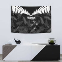 Custom New Zealand Silver Fern Football Tapestry Go Aotearoa Grunge Black - Polynesian Pride