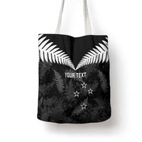 Custom New Zealand Silver Fern Football Tote Bag Go Aotearoa Grunge Black - Polynesian Pride