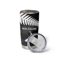 Custom New Zealand Silver Fern Football Tumbler Cup Go Aotearoa Grunge Black - Polynesian Pride