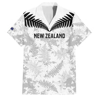 Custom New Zealand Silver Fern Football Family Matching Off Shoulder Maxi Dress and Hawaiian Shirt Go Aotearoa Grunge White - Polynesian Pride