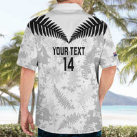 Custom New Zealand Silver Fern Football Hawaiian Shirt Go Aotearoa Grunge White - Polynesian Pride