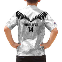 Custom New Zealand Silver Fern Football Hawaiian Shirt Go Aotearoa Grunge White - Polynesian Pride