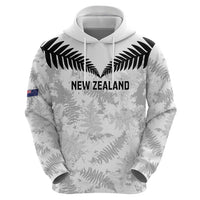 Custom New Zealand Silver Fern Football Hoodie Go Aotearoa Grunge White - Polynesian Pride