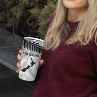 Custom New Zealand Silver Fern Football Tumbler Cup Go Aotearoa Grunge White - Polynesian Pride