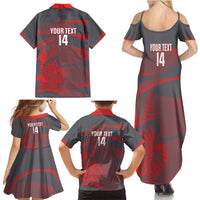 Custom New Caledonia Football Family Matching Summer Maxi Dress and Hawaiian Shirt Allez Les Cagous Grey Version - Polynesian Pride