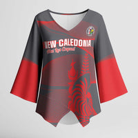 Custom New Caledonia Football Kimono Sleeve Blouse Allez Les Cagous Grey Version - Polynesian Pride