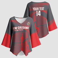 Custom New Caledonia Football Kimono Sleeve Blouse Allez Les Cagous Grey Version - Polynesian Pride
