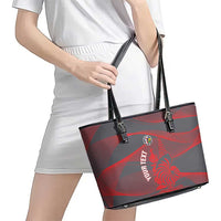 Custom New Caledonia Football Leather Tote Bag Allez Les Cagous Grey Version - Polynesian Pride