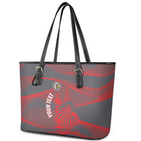 Custom New Caledonia Football Leather Tote Bag Allez Les Cagous Grey Version - Polynesian Pride