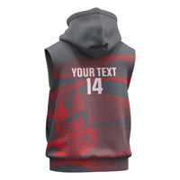 Custom New Caledonia Football Sleeveless Zip Hoodie Allez Les Cagous Grey Version - Polynesian Pride