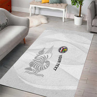 Custom New Caledonia Football Area Rug Allez Les Cagous White Version - Polynesian Pride