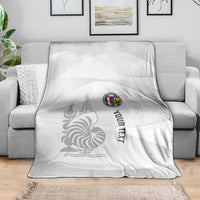Custom New Caledonia Football Blanket Allez Les Cagous White Version - Polynesian Pride