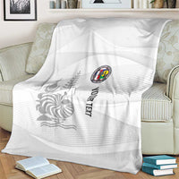 Custom New Caledonia Football Blanket Allez Les Cagous White Version - Polynesian Pride