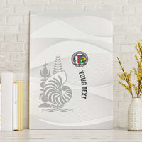 Custom New Caledonia Football Canvas Wall Art Allez Les Cagous White Version - Polynesian Pride