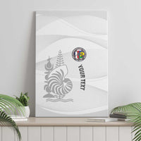 Custom New Caledonia Football Canvas Wall Art Allez Les Cagous White Version - Polynesian Pride