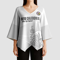 Custom New Caledonia Football Kimono Sleeve Blouse Allez Les Cagous White Version - Polynesian Pride