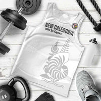 Custom New Caledonia Football Men Tank Top Allez Les Cagous White Version - Polynesian Pride