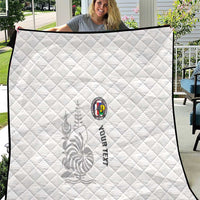 Custom New Caledonia Football Quilt Allez Les Cagous White Version - Polynesian Pride