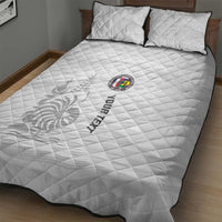 Custom New Caledonia Football Quilt Bed Set Allez Les Cagous White Version - Polynesian Pride