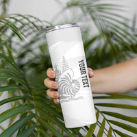 Custom New Caledonia Football Skinny Tumbler Allez Les Cagous White Version - Polynesian Pride