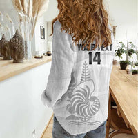Custom New Caledonia Football Women Casual Shirt Allez Les Cagous White Version - Polynesian Pride
