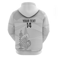 Custom New Caledonia Football Zip Hoodie Allez Les Cagous White Version - Polynesian Pride
