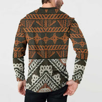 Bula Fiji Tapa Button Sweatshirt Fijian Masi Vintage Vibes - Polynesian Pride