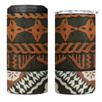 Bula Fiji Tapa 4 in 1 Can Cooler Tumbler Fijian Masi Vintage Vibes - Polynesian Pride