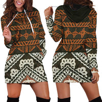 Bula Fiji Tapa Hoodie Dress Fijian Masi Vintage Vibes - Polynesian Pride