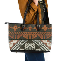 Bula Fiji Tapa Leather Tote Bag Fijian Masi Vintage Vibes - Polynesian Pride