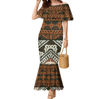 Bula Fiji Tapa Mermaid Dress Fijian Masi Vintage Vibes - Polynesian Pride