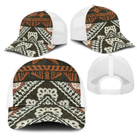 Bula Fiji Tapa Mesh Trucker Cap Fijian Masi Vintage Vibes - Polynesian Pride