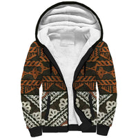 Bula Fiji Tapa Sherpa Hoodie Fijian Masi Vintage Vibes - Polynesian Pride