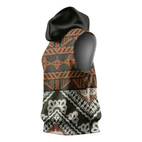 Bula Fiji Tapa Sleeveless Hoodie Fijian Masi Vintage Vibes - Polynesian Pride